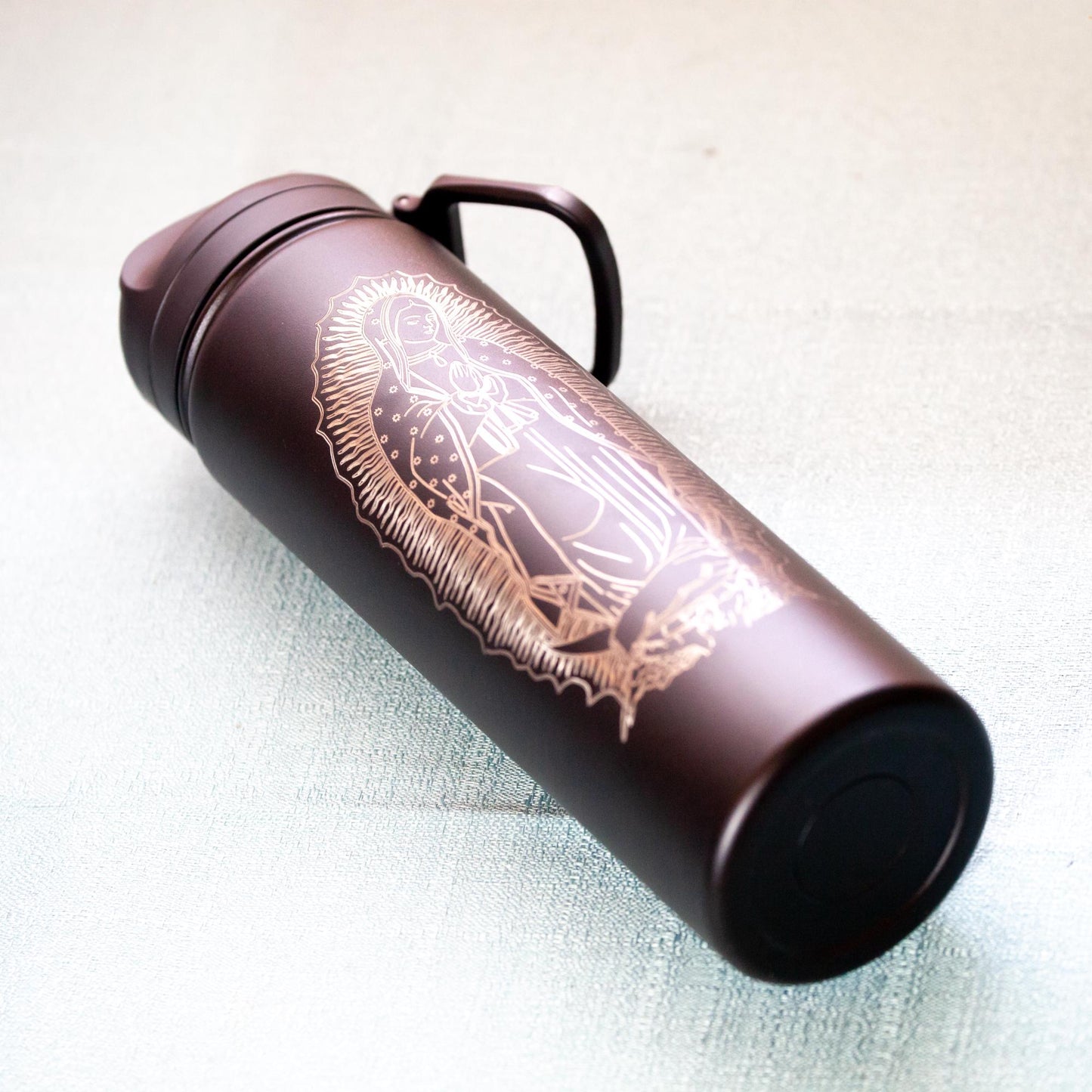 Our Lady of Guadalupe, 24 oz Insulated Stainless Steel Water Bottle with Flip-Top Lid, Catholic Living