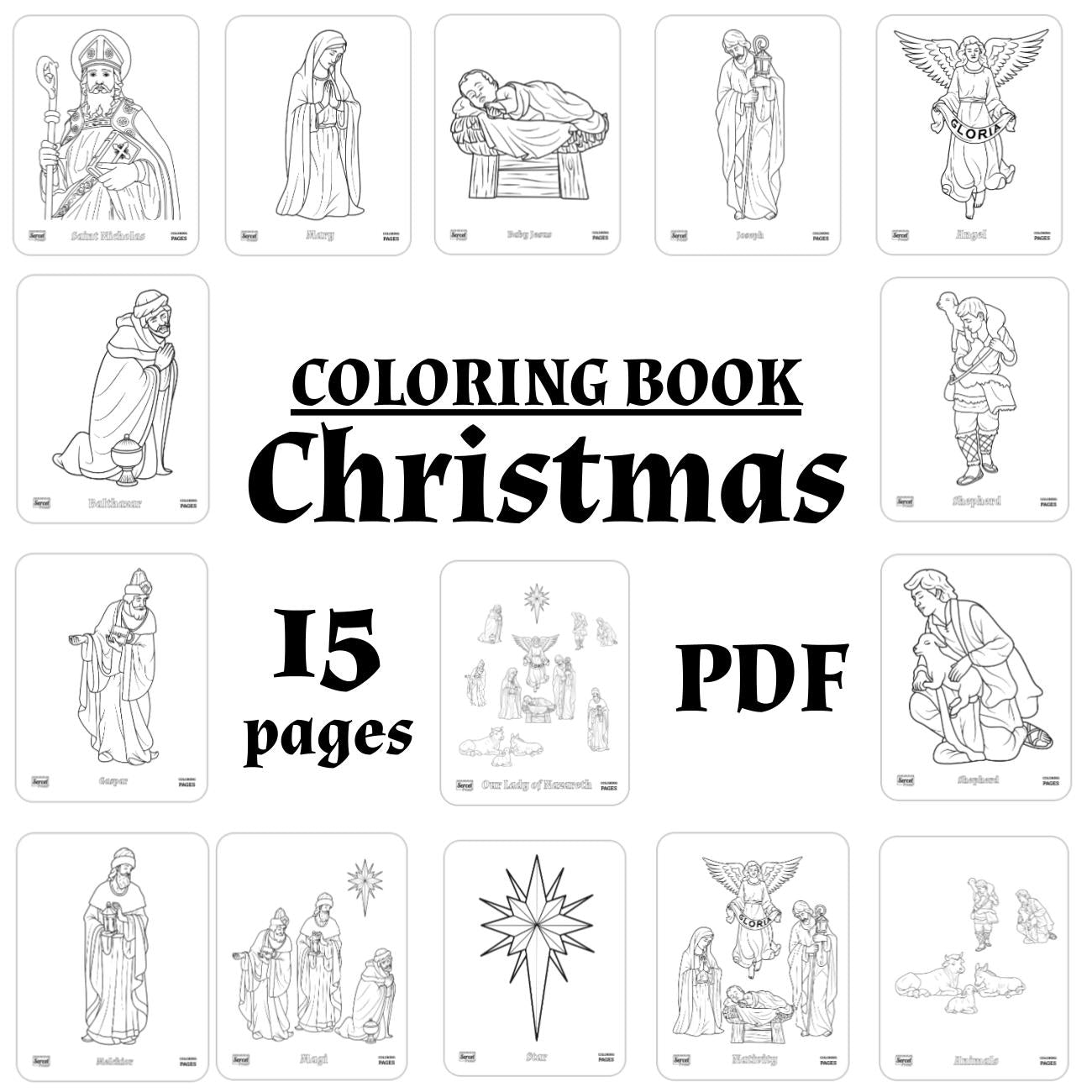 Printable Catholic Printable Catholic Coloring Book, Christmas, 15 Catholic Coloring Page ...