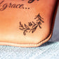 Hail Mary, Full of Grace, Genuine Leather Engraved Rosary Pouch, Handmade in the USA, Catholic