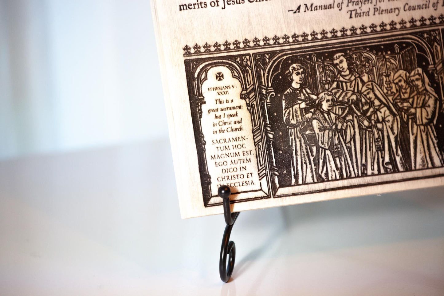 Prayer of Husband and Wife, 8x10 inch Laser-Engraved Wood Wall Art  | Engraved in the USA | Catholic Living
