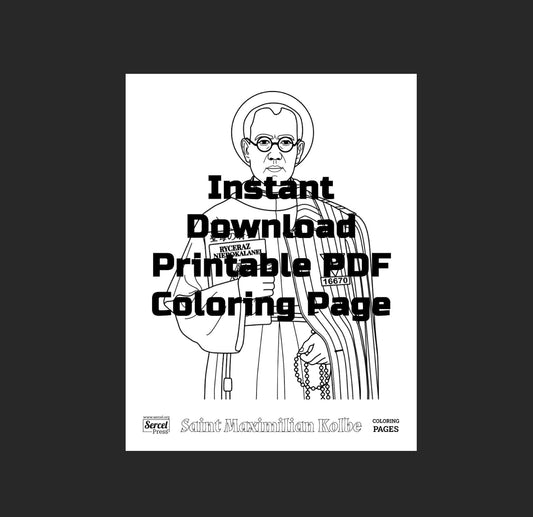 Saint Maximilian Kolbe, Printable Catholic Coloring Page, High-Resolution PDF Download, Unlimited Prints, Catholic Education, Homeschool
