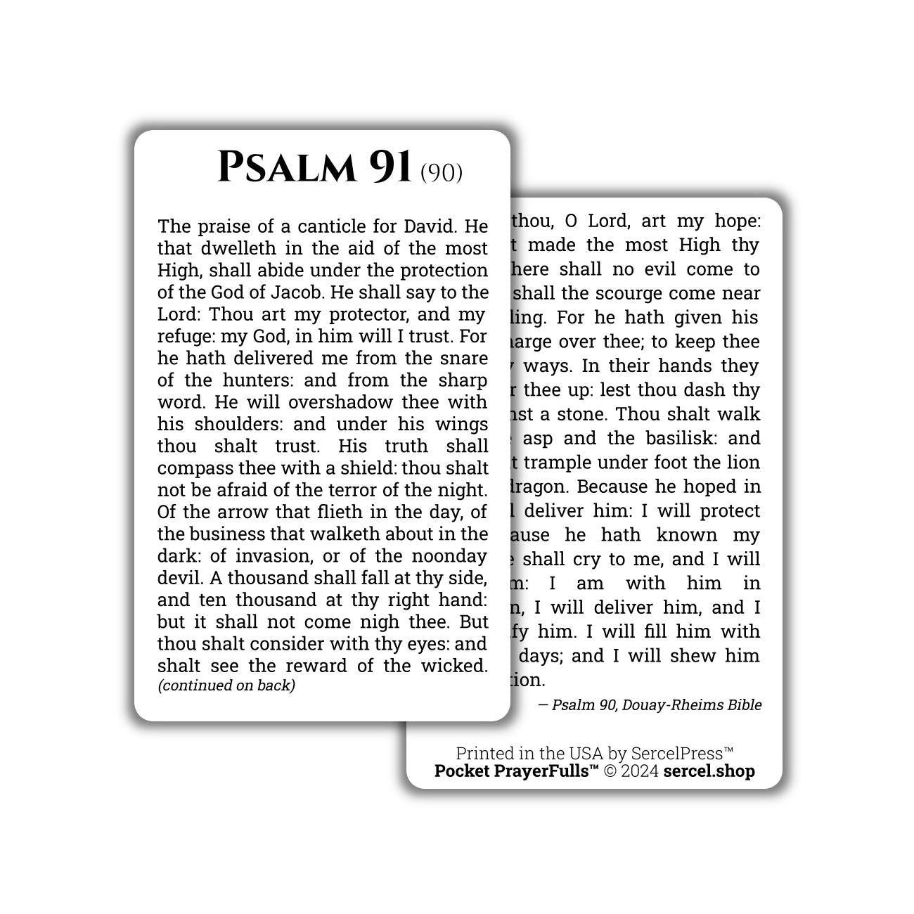 Douay-Rheims Psalms Holy Cards: Pocket PrayerFulls™ | Durable Wallet Holy Cards | Holy Bible | Douay-Rheims | Scripture | Psalms