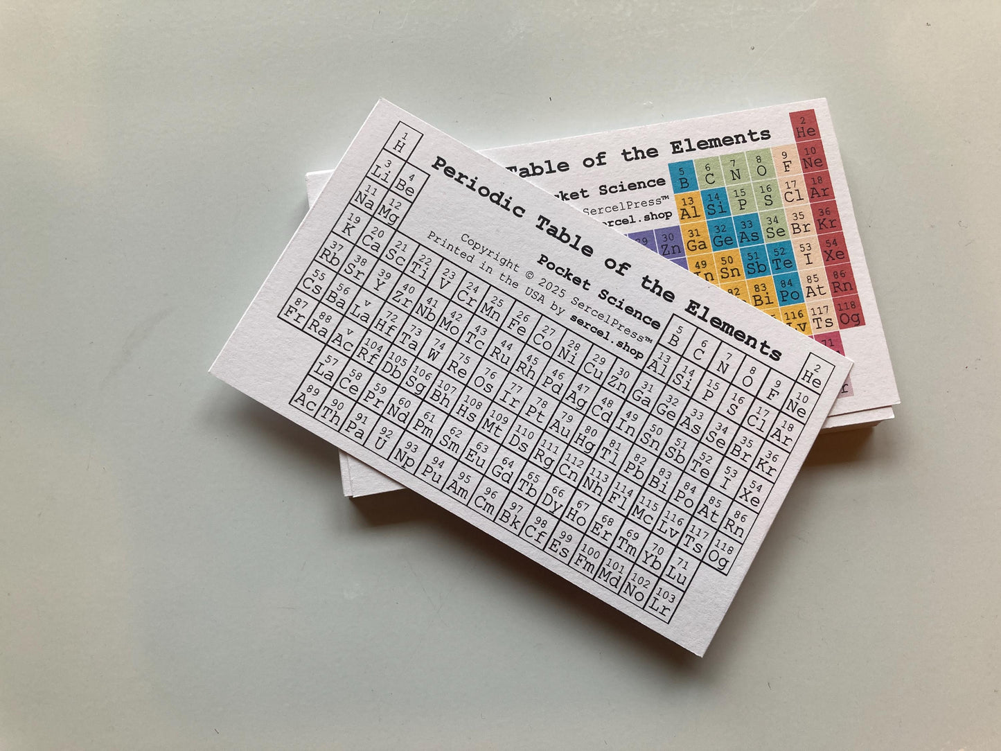 Periodic Table Reference Card – 3x5” Index Card Double-Sided Chemistry Study Aid for Classroom & Homeschool