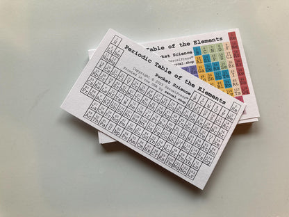 Periodic Table Reference Card – 3x5” Index Card Double-Sided Chemistry Study Aid for Classroom & Homeschool