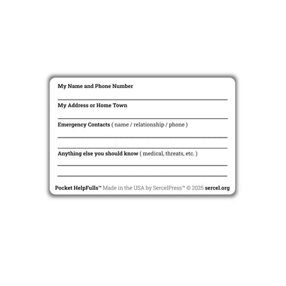 I Need Help—Emergency Wallet Card — Discreet Safety Alert for Women, Teens, Nonverbal Adults — Silent Rescue Signal — USA Pocket HelpFulls™