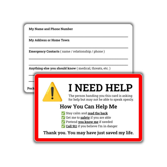 I Need Help—Emergency Wallet Card — Discreet Safety Alert for Women, Teens, Nonverbal Adults — Silent Rescue Signal — USA Pocket HelpFulls™