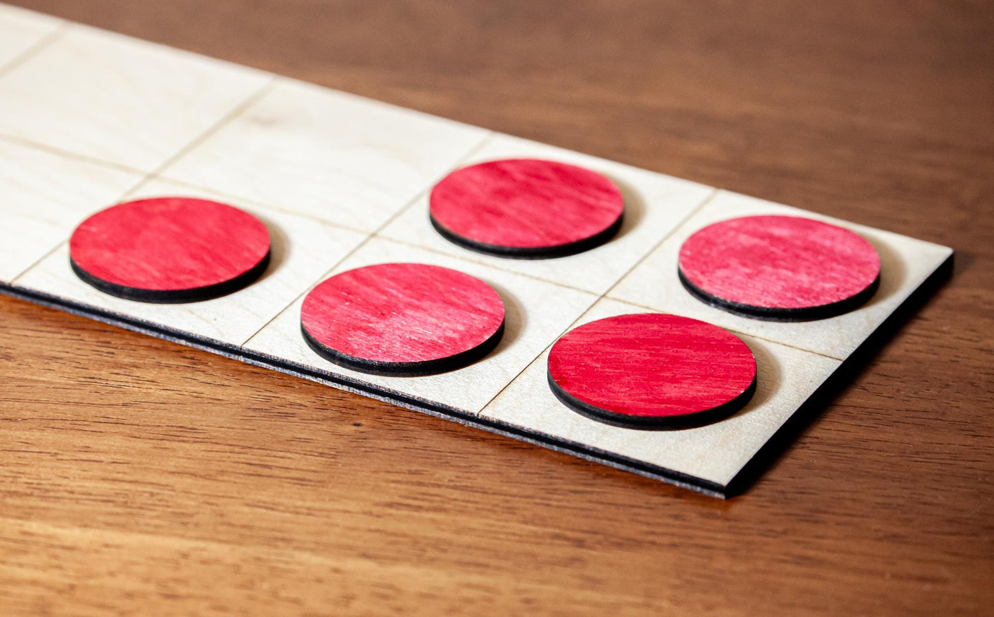 Wooden Ten Frame with Double-Sided Counting Discs | 10x4 Inch Birch Wood Math Board | Classroom Use, Homeschool, Montessori | Made in USA