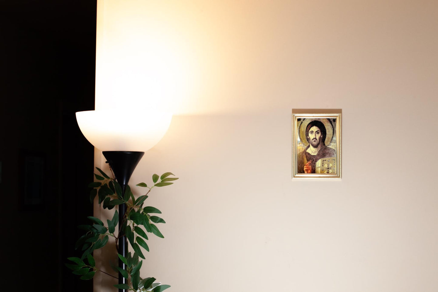 Christ Pantocrator, Hand-Framed Original Design—Restored Antique Artwork—Gold Frame, Jesus, Catholic Wall Decor, Home Altar, 5x7 or 8x10