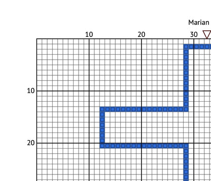 Marian Cross – Catholic Cross Stitch Pattern PDF – 65x85 Stitches – Religious Cross Stitch Chart – Instant Digital Download