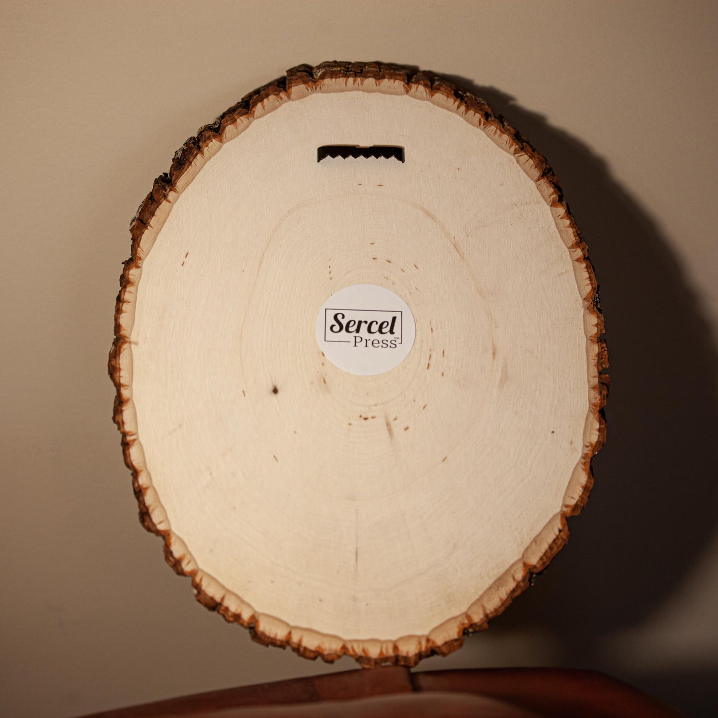 Saint Joseph the Worker, 10 x 13 inch Laser-Engraved Wood Wall Art with Rustic Bark Edge, Engraved in the USA, Catholic Living