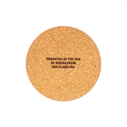 St. Benedict Medal Catholic Coaster – Laser Engraved Cork Drink Coaster – Spiritual Home Decor Gift – Religious Desk, Kitchen, End Table