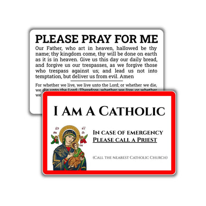I am a Catholic—In Case of Emergency Please Call a Priest | Pocket PrayerFulls™ | Uncompromising Holy Cards — Built to Last. Backed for Life