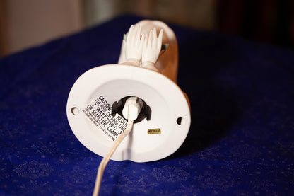 Vintage Mary with Rose Nightlight Statue, Porcelain, 7 inches, with LED Bulb, Wire, Plug