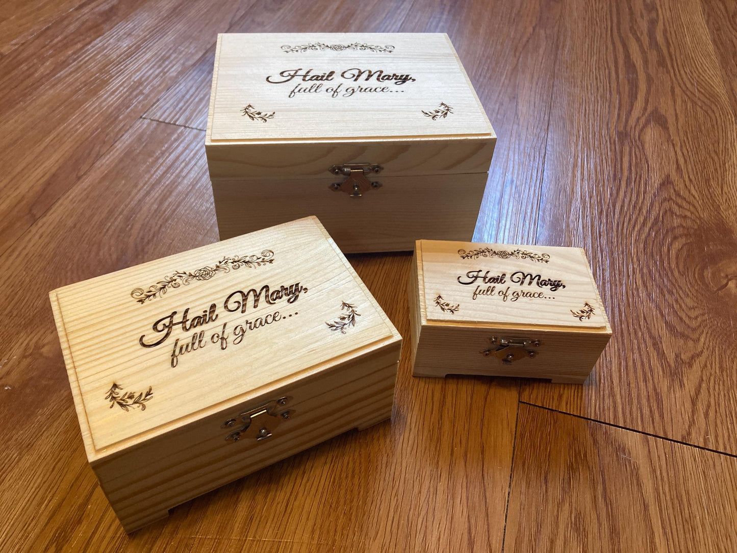 Rosary Box, Hail Mary Full of Grace, Engraved in the USA, Catholic Living