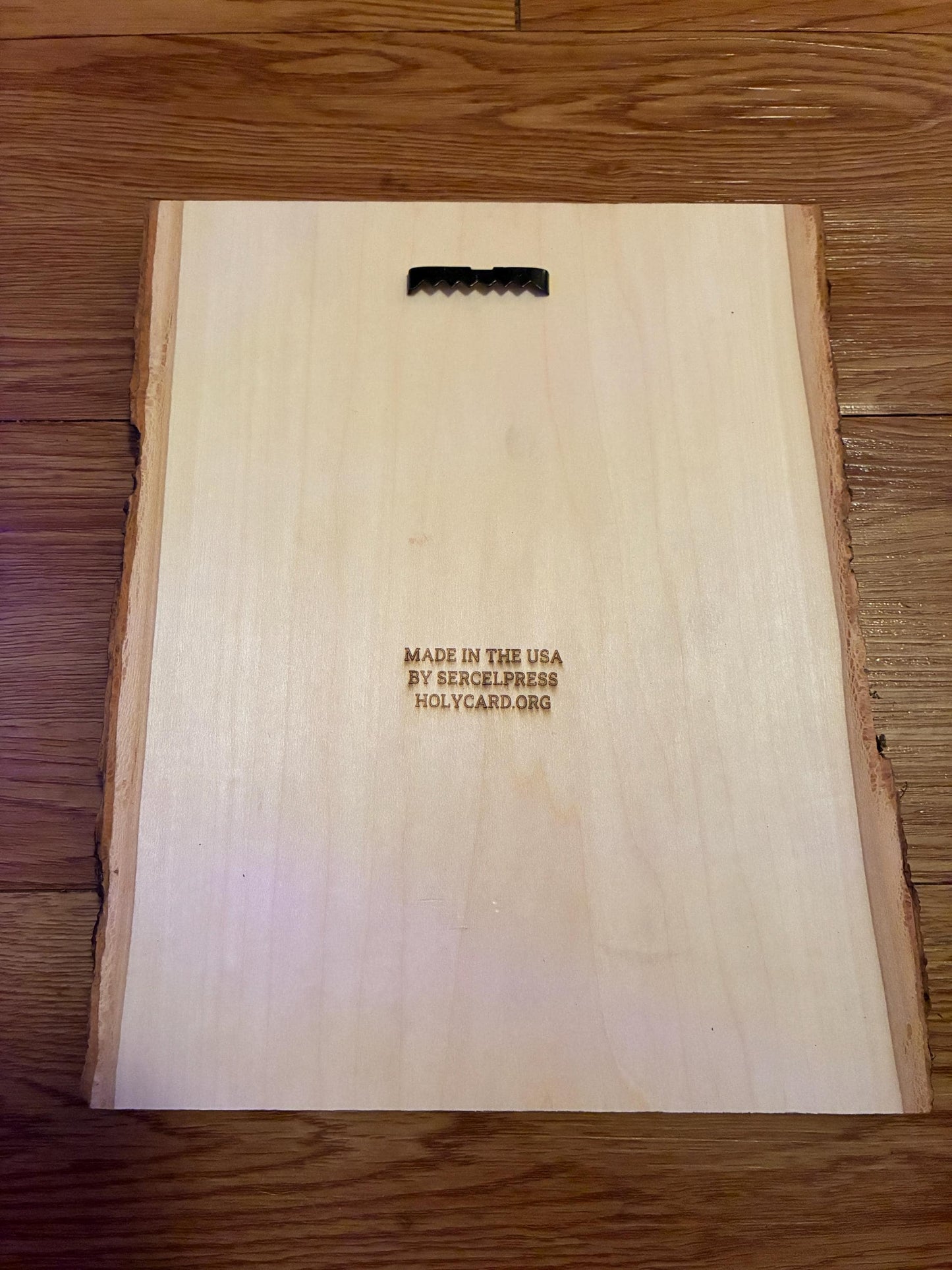 Our Lady of Grace 9" x 11" Laser-Engraved Wood Wall Art with Bark Edge, Engraved in the USA, Catholic Living