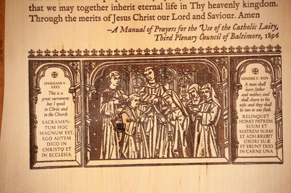 Prayer of Husband and Wife, 12 x 16 inch Laser-Engraved Wood Wall Art, Large, Engraved in the USA, Catholic Living