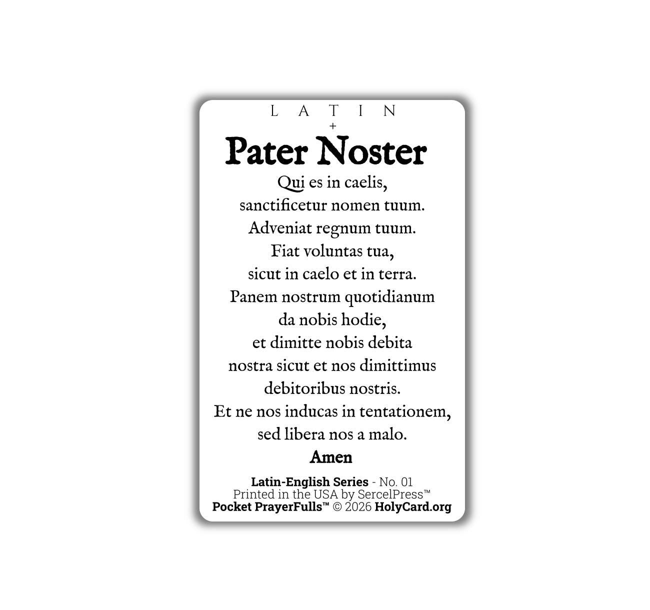 Our Father Latin & English - Bilingual Catholic Prayer Card | Pater Noster | Double-Sided Pocket PrayerFulls | Latin-English Series No. 01