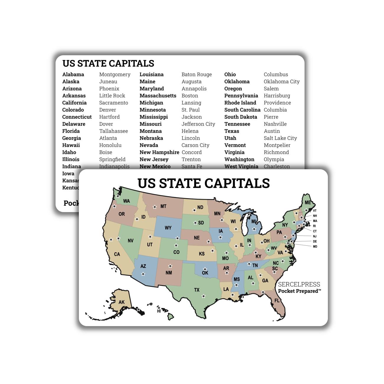 US Time Zone Map Wallet Card – Time Conversion Reference – Waterproof ...