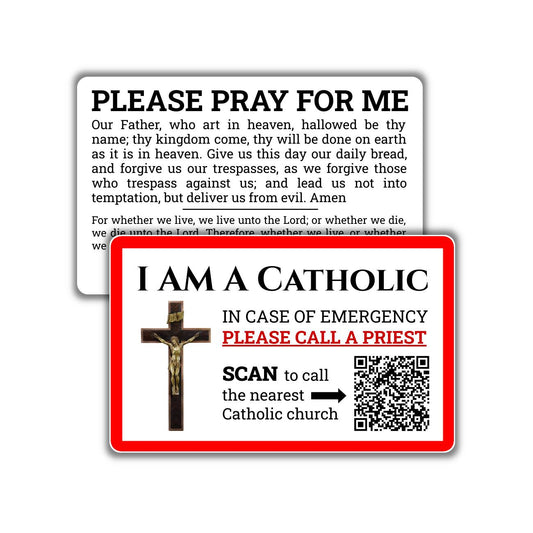 I Am a Catholic Emergency Card – QR Code Calls Nearest Catholic Church – Waterproof Wallet Card – Priest Notification Card - Catholic EDC