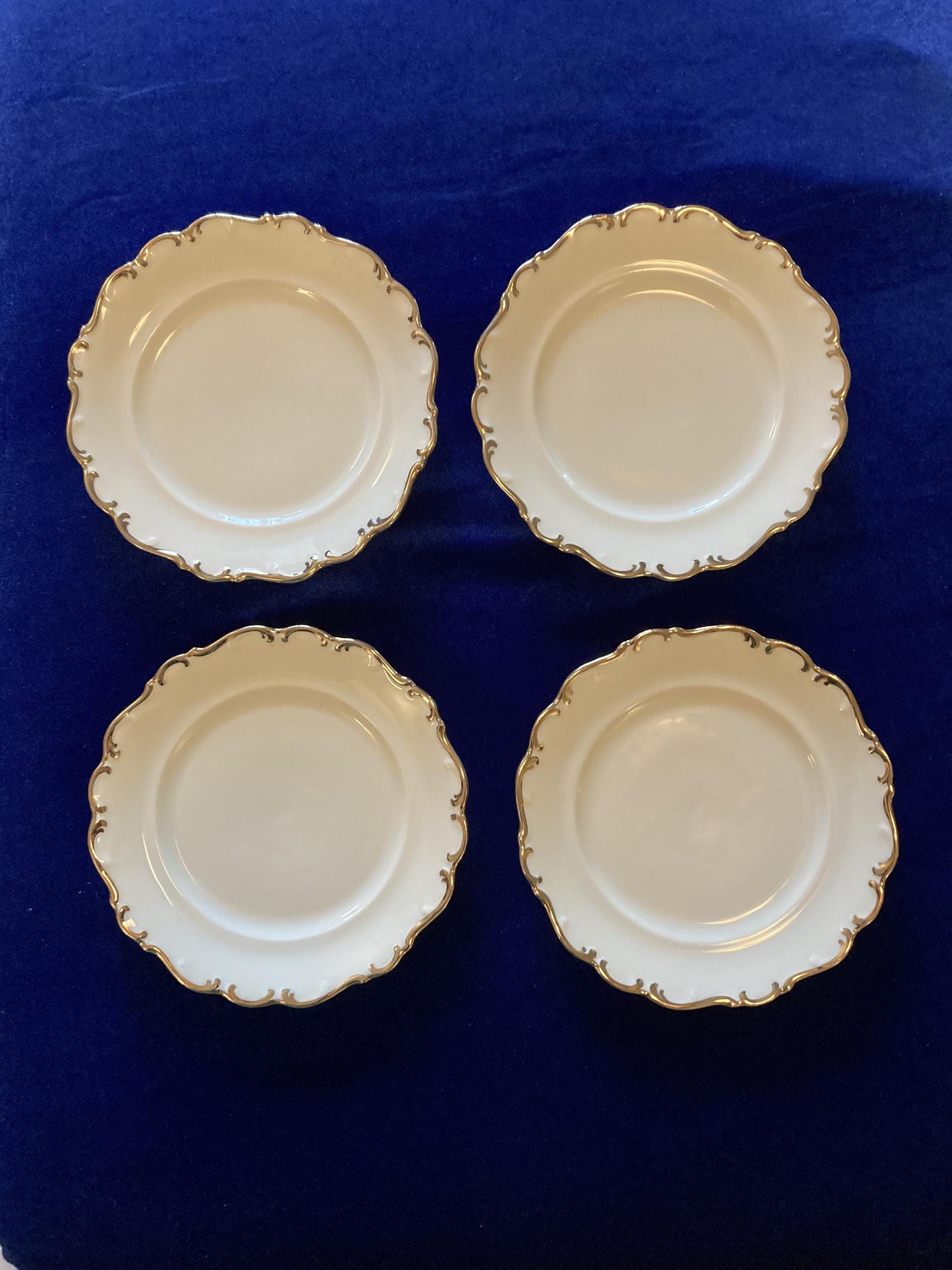 Vintage Schumann Arzberg Platinum Elegance Set of 4 Bread and Butter Plates 6.25"