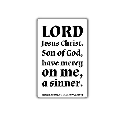 Jesus Prayer Wallet Card – Lord Jesus Christ Son of God Have Mercy on Me a Sinner – Durable Plastic Catholic Holy Card – Made in the USA