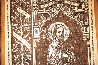 Saint Joseph the Worker Live Edge Wood Wall Art – Large 10x16 Laser Engraved Catholic Plaque – Rustic Bark Edge – Made in the USA