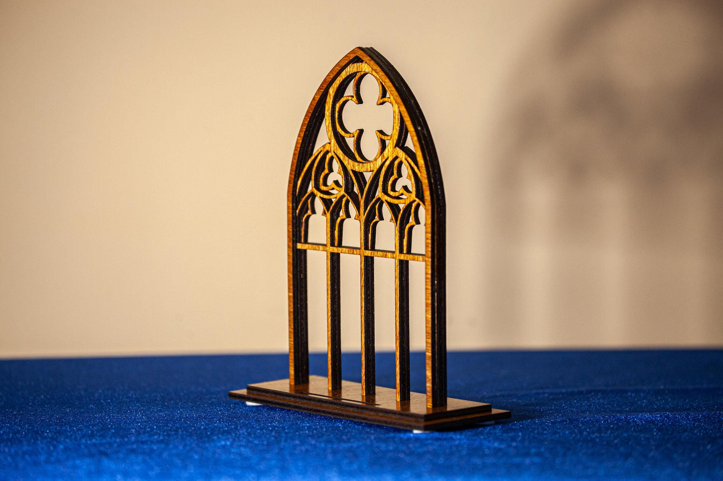 Gothic Cathedral Holy Card Display - Wood Stand for Pocket PrayerFulls™ Holy Cards - Catholic Desk, Shelf, Prayer Corner - Made in USA