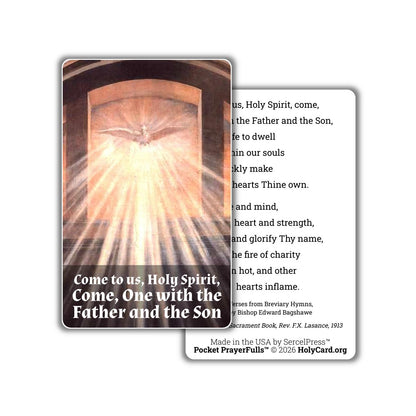 Holy Spirit Prayer Card, One with the Father and the Son | Catholic Confirmation Gift | Pentecost Prayer | Come Holy Spirit | Made in USA