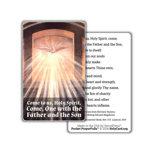 Holy Spirit Prayer Card, One with the Father and the Son | Catholic Confirmation Gift | Pentecost Prayer | Come Holy Spirit | Made in USA